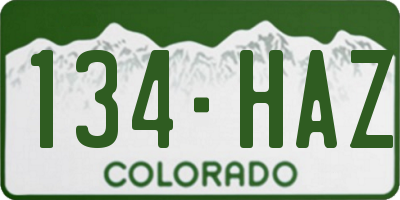 CO license plate 134HAZ