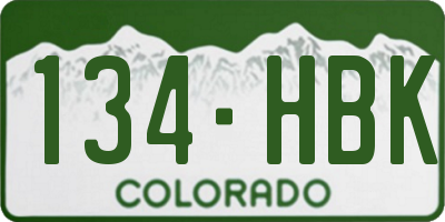 CO license plate 134HBK