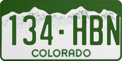 CO license plate 134HBN