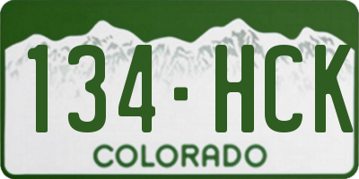 CO license plate 134HCK