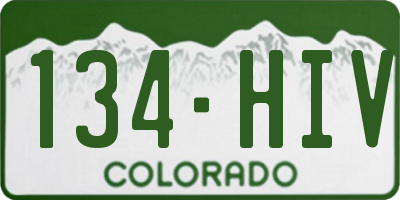 CO license plate 134HIV