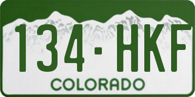 CO license plate 134HKF