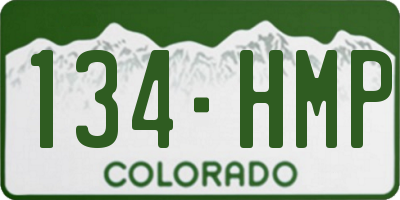 CO license plate 134HMP