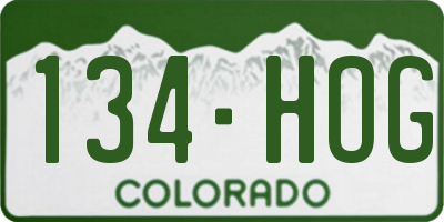 CO license plate 134HOG