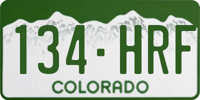 CO license plate 134HRF