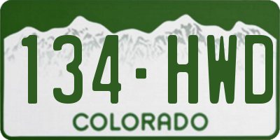 CO license plate 134HWD