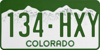 CO license plate 134HXY