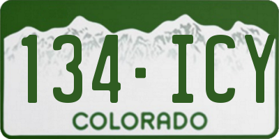 CO license plate 134ICY
