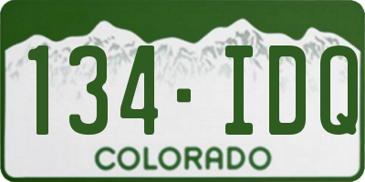 CO license plate 134IDQ