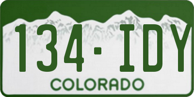 CO license plate 134IDY
