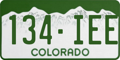 CO license plate 134IEE
