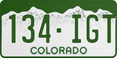 CO license plate 134IGT