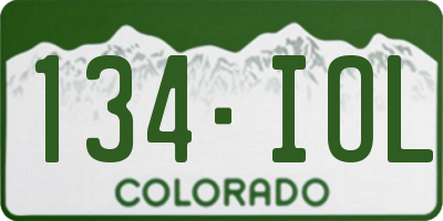 CO license plate 134IOL