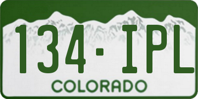 CO license plate 134IPL