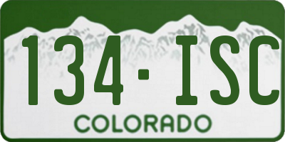 CO license plate 134ISC