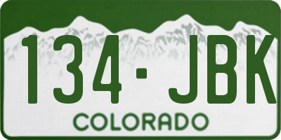 CO license plate 134JBK