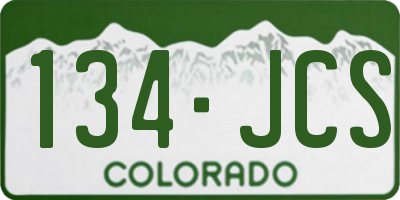 CO license plate 134JCS