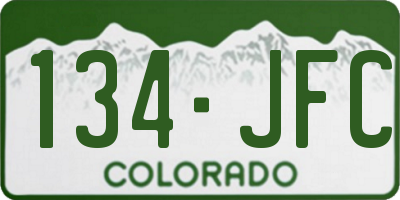 CO license plate 134JFC