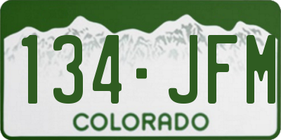 CO license plate 134JFM