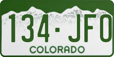 CO license plate 134JFO