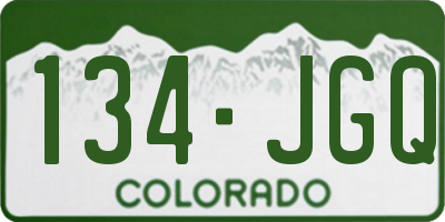 CO license plate 134JGQ