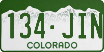 CO license plate 134JIN