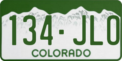 CO license plate 134JLO