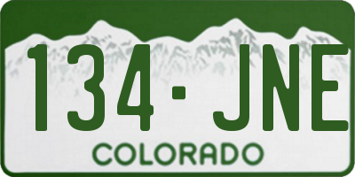 CO license plate 134JNE
