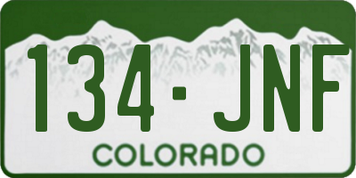 CO license plate 134JNF