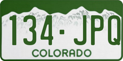 CO license plate 134JPQ