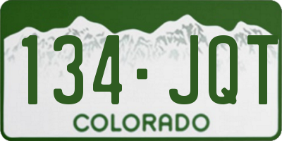 CO license plate 134JQT