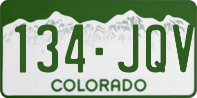CO license plate 134JQV