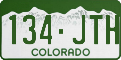CO license plate 134JTH