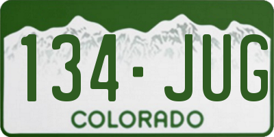 CO license plate 134JUG