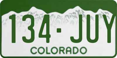 CO license plate 134JUY