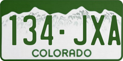 CO license plate 134JXA