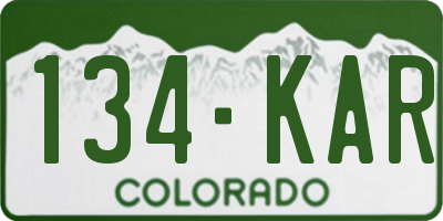 CO license plate 134KAR
