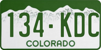 CO license plate 134KDC