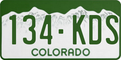 CO license plate 134KDS