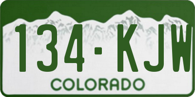 CO license plate 134KJW