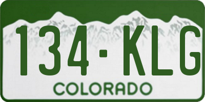 CO license plate 134KLG