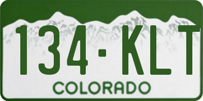 CO license plate 134KLT