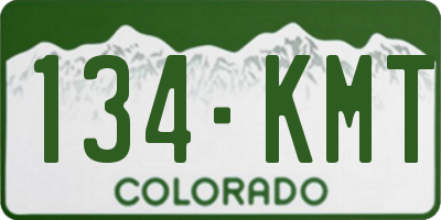 CO license plate 134KMT