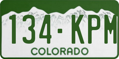 CO license plate 134KPM