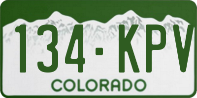 CO license plate 134KPV
