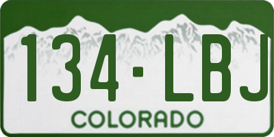 CO license plate 134LBJ