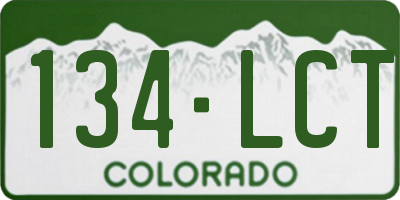 CO license plate 134LCT
