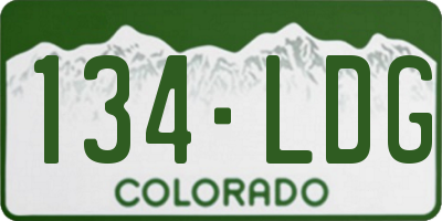 CO license plate 134LDG