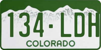 CO license plate 134LDH