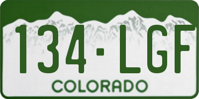CO license plate 134LGF